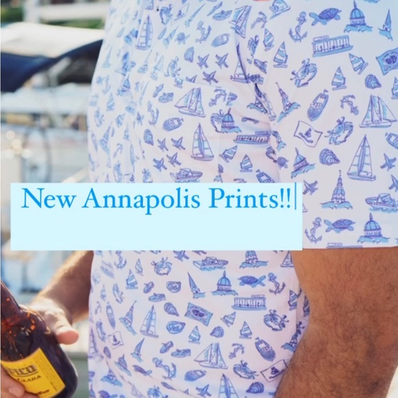 Smith & Quinn Men’s Boatyard SailTown Blues Short Sleeve Button Down Small-New - Picture 6 of 7